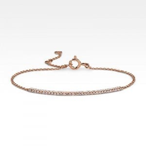 Diamond Bar Bracelet in 14k Rose Gold