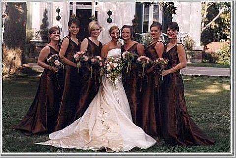 brown bridesmaid gown