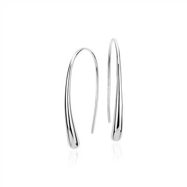 earrings threader dew sterling drop silver