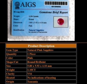 Export Gems  Pink Sapphire 1.1ct AIGS Brief Report.jpg