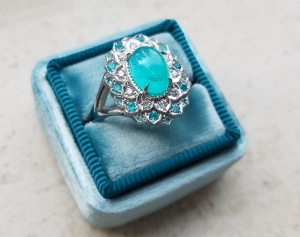 #JOTW - My Brazilian Paraiba halo ring from Yvonne Raley is here ...