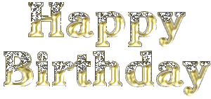 Birthday Happy gold diamonds.gif