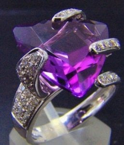 9.20 CTTW Amethyst & Diamond 18 KT WG Ring1.jpg