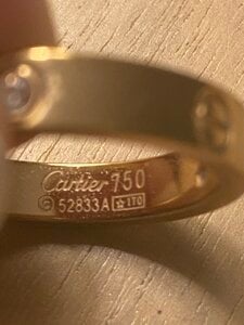 Authentic Cartier Love ring? | PriceScope