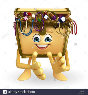 cartoon-character-of-treasure-box-is-clapping-E947HA.jpg