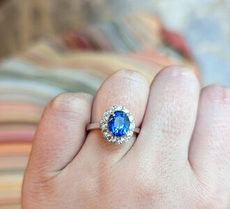 Sold 3.2ct Unheated Ceylon Sapphire Diamond Ring AGL cert