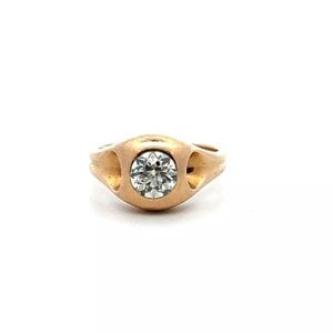 Vintage Round Old European Diamond - Over 1cttw -14K Yellow Gold Ring Size 8.jpg