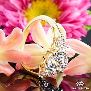 Media 'Vatche 310 3-Stone Engagement Ring with Pear Shape Side Diamonds' in category 'Whiteflash'