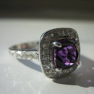 LaurenThePartier's 1.68 ct. Barry Bridgestock Amethyst in LOGR setting.