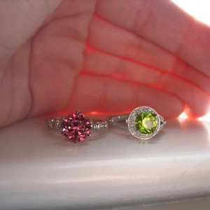 Barry Bridgestock Peridot and Tourmaline in LOGR settings