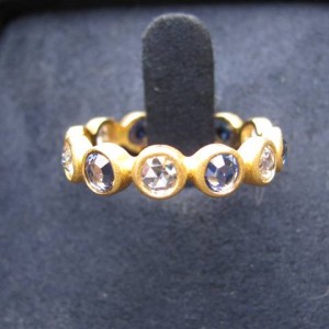 Rose cut diamond & sapphire eternity