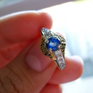 Love In Bloom's sapphire ring