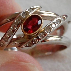 Red spinel ring