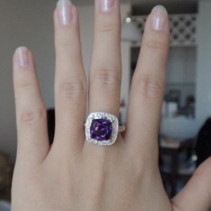 Amethyst Halo Ring 2