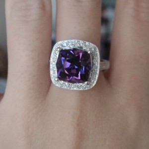 Amethyst Halo Ring 3