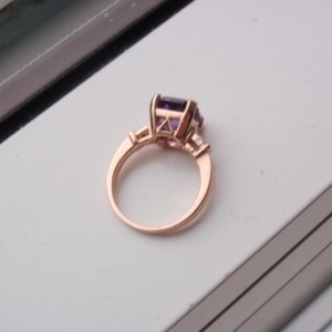 Amethyst baguette ring