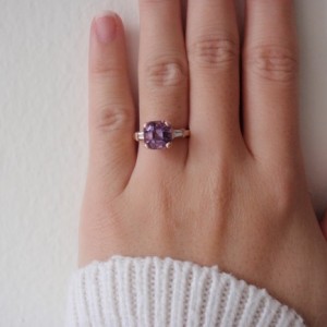 Amethyst baguette ring