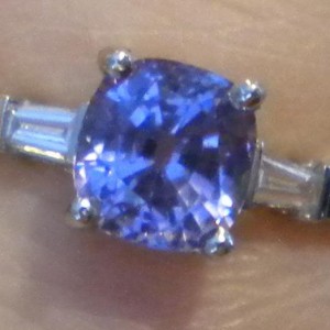 1.5 carat violet spinel in ring