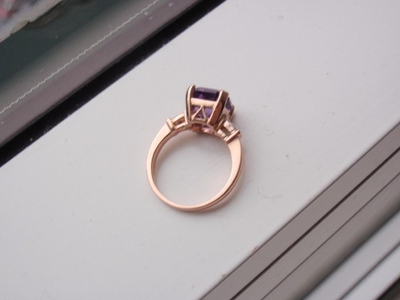 Amethyst baguette ring