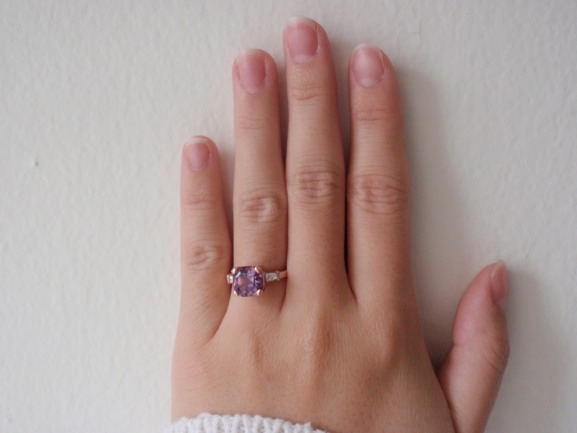 Amethyst baguette ring