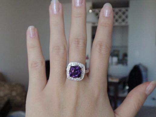 Amethyst Halo Ring 2