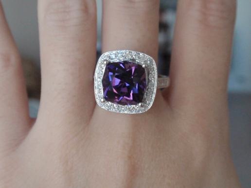 Amethyst Halo Ring 3