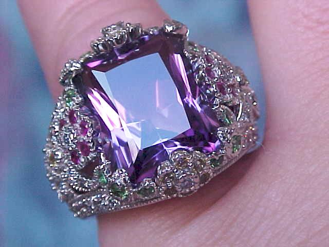 Amethyst, rubies, tsavorites, sapphires and diamonds