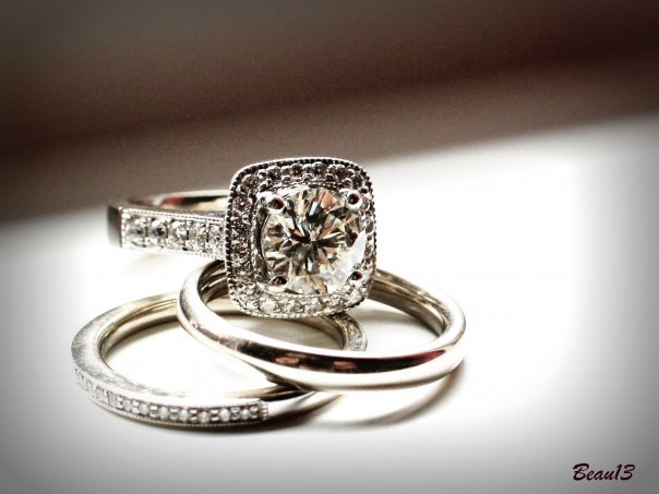 Custom Halo with Diamond band from Erica Grace