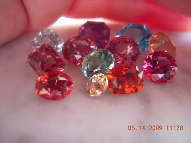 Group of different gemstones cut in different styles