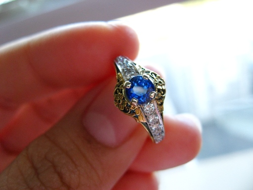 Love In Bloom's sapphire ring