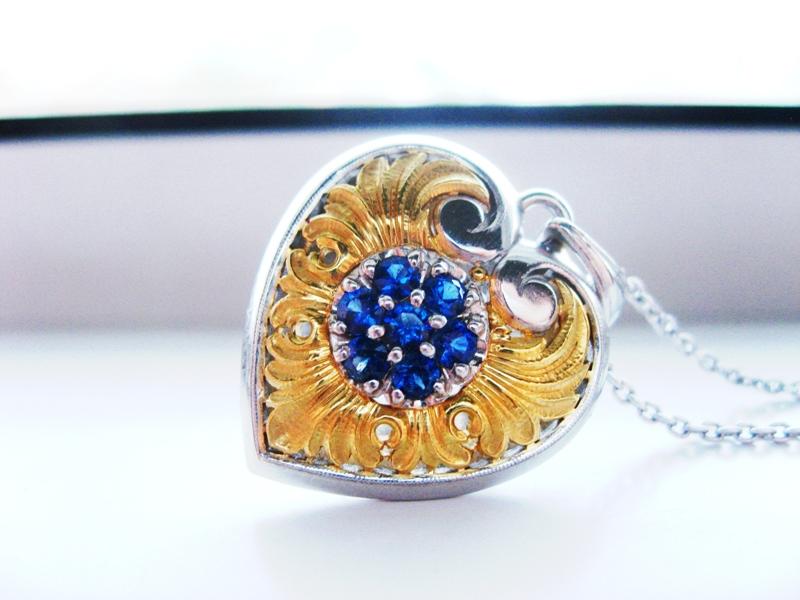 Love in Bloom's Sapphire Wedding Pendant