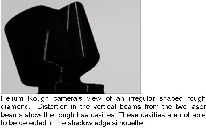 Oxygen Helium with line showing big cavity irregularity