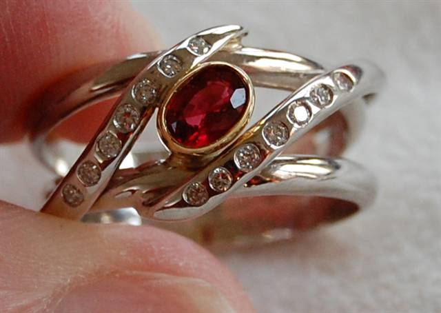 Red spinel ring