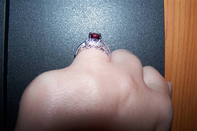 Side view of Jeff White spinel ring