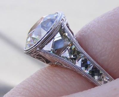 French cut diamond ring