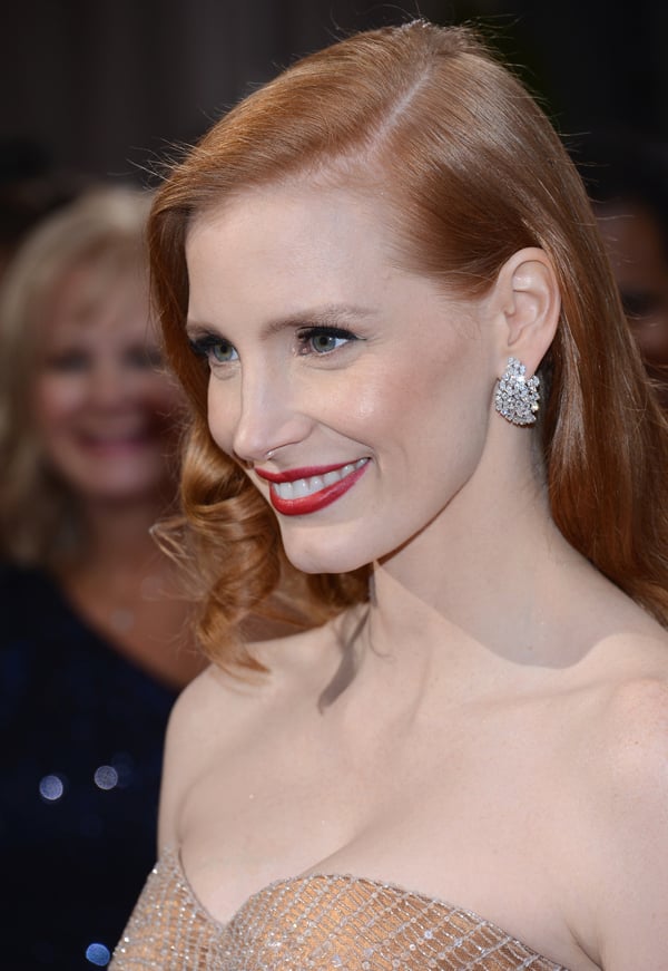 2013 Oscars Red Carpet - Jessica Chastain in Harry Winston