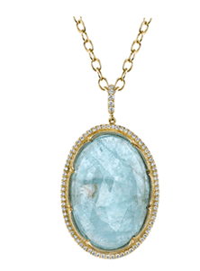 23rd Street Jewelers Aquamarine and Diamond Pendant