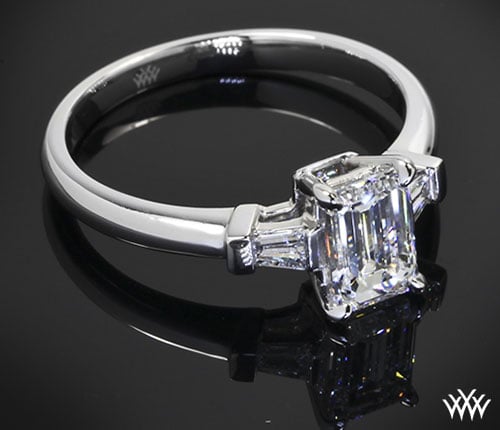 Custom 3 Stone Emerald Cut Diamond Engagement Ring by Whiteflash