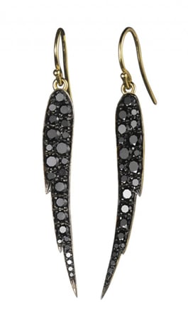 Finn • Pavé black diamond Angel Wing earrings