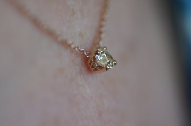 August Vintage Cushion Diamond Pendant from Good Old Gold