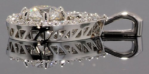 binky5450's Pear Halo with Round Center Diamond Pendant (Side View) - image by Wink Jones