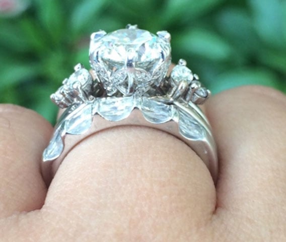 Nala's Versatility of a Solitaire Engagement Ring With a Wrap (Side View) - image by nala