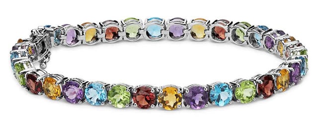 Multicolor Gemstone Bracelet in Sterling Silver (5mm) at Blue Nile