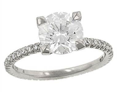 Michael B MB1-40-106-00 Michael B “Petite Princess” Pave Diamond Eternity Style Engagement Ring at Solomon Brothers