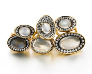 Moonstone rings by Ray Griffiths