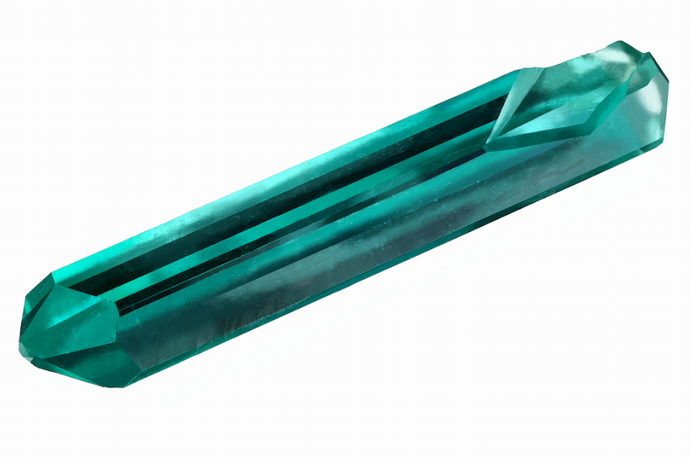 106.53-carat African Kryptonite emerald crystal from Robert Procop's emerald tour