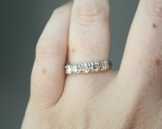 Vatché 5-stone ring with August Vintage Cushion Diamonds