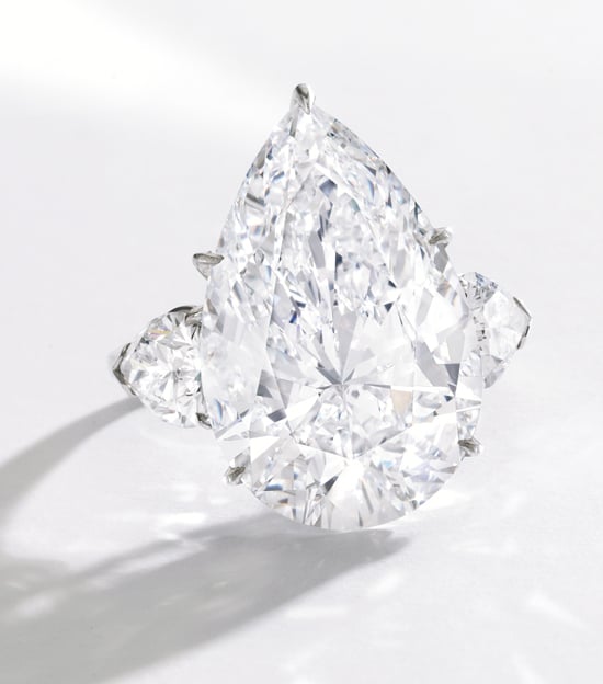 15.10-carat pear-shaped diamond ring • Sotheby's