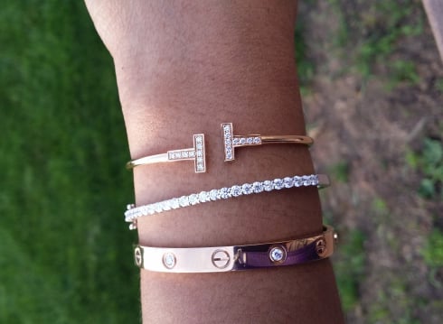 Tiffany T and Cartier Love Bracelets 