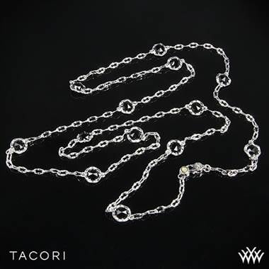Tacori black lightning black onyx necklace set in sterling silver with 18K yellow gold accents at Whiteflash 